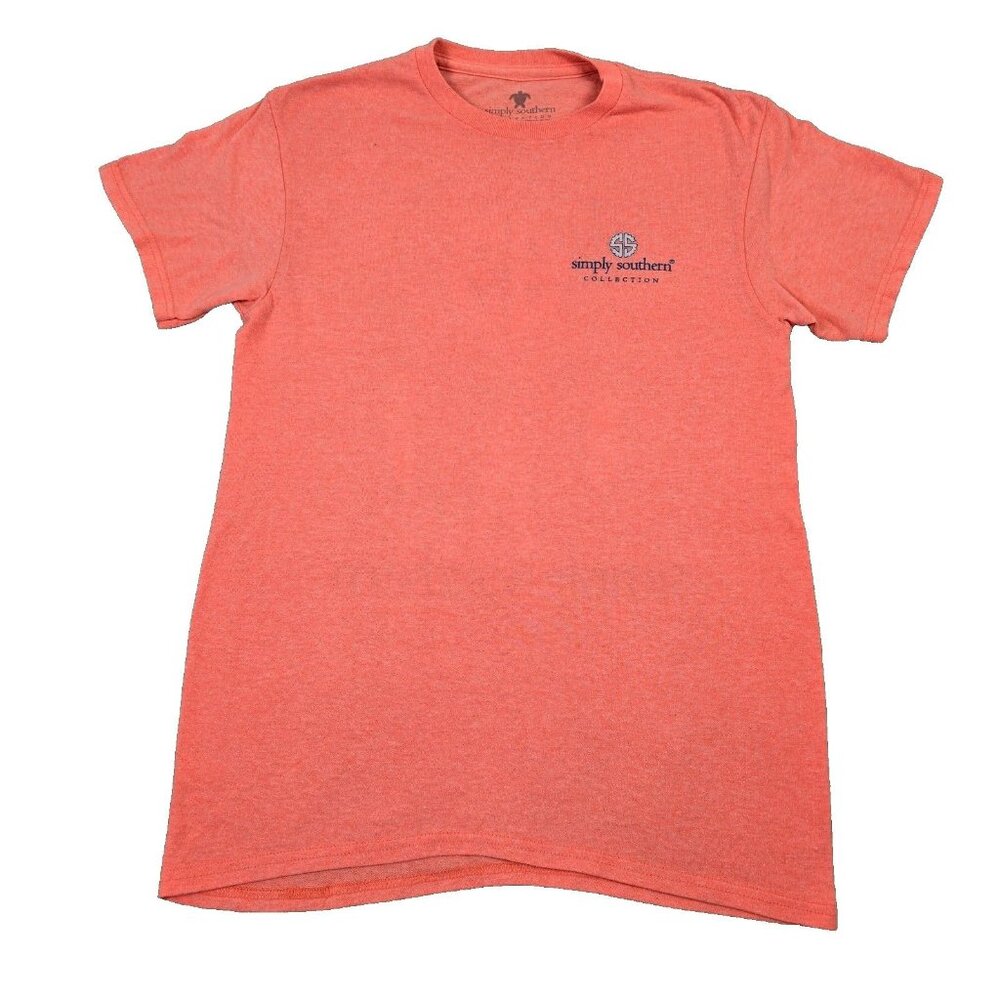 Simply Southern Shirt Womens Small Coral Dreamcatcher Feathers Catch Your Dreams